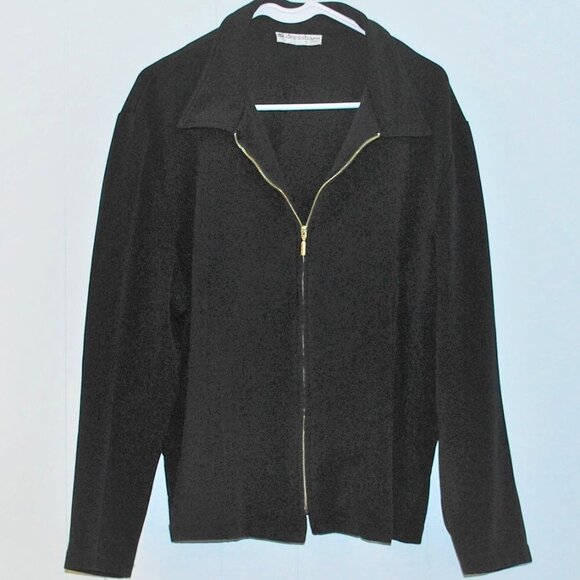 Dress Barn Full Zip Stretch Jacket Black 1X/2X - Picture 1 of 4